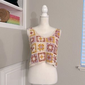 NWT Crochet Cropped Top